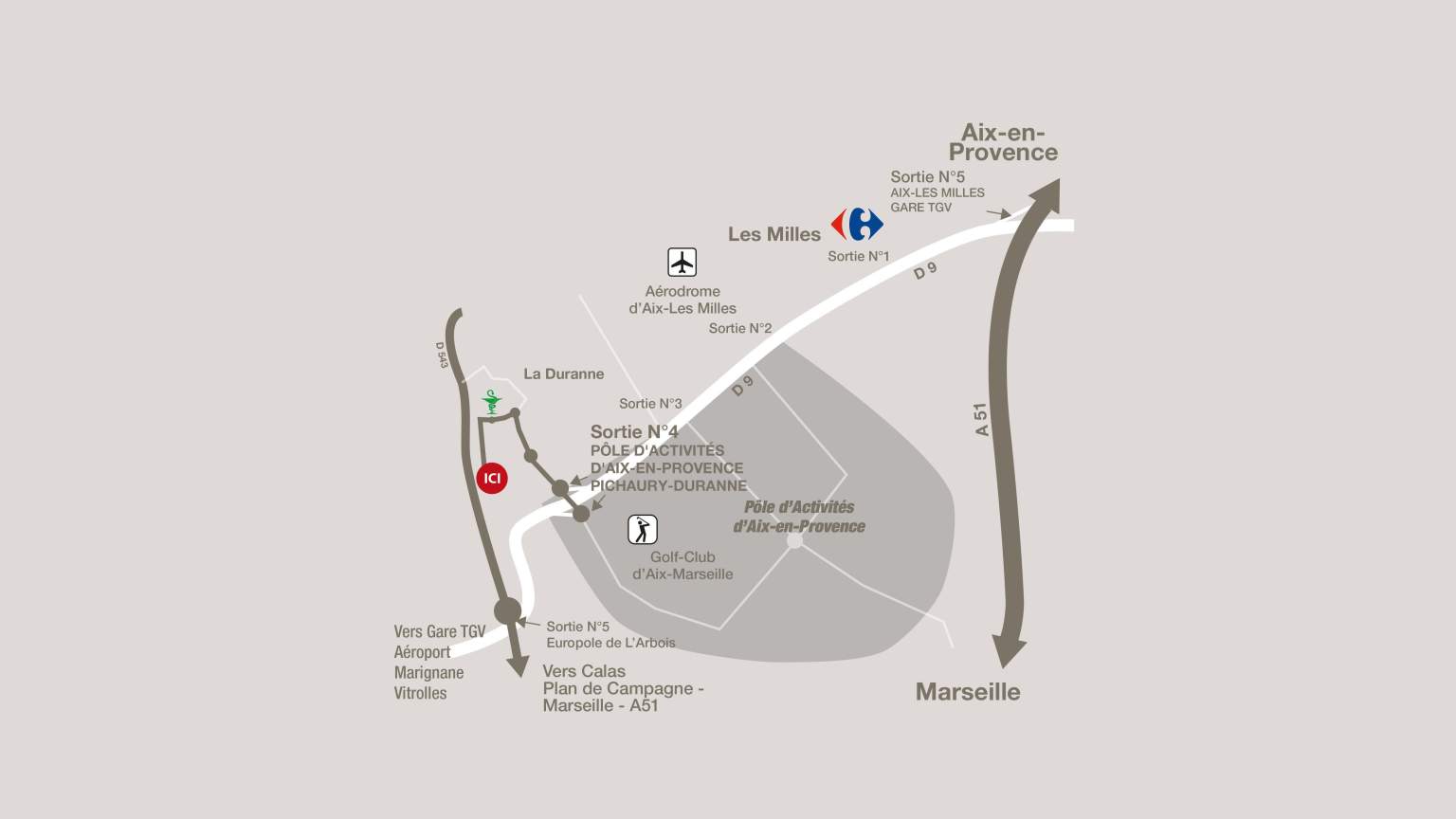 Hôtel de l'Arbois access map