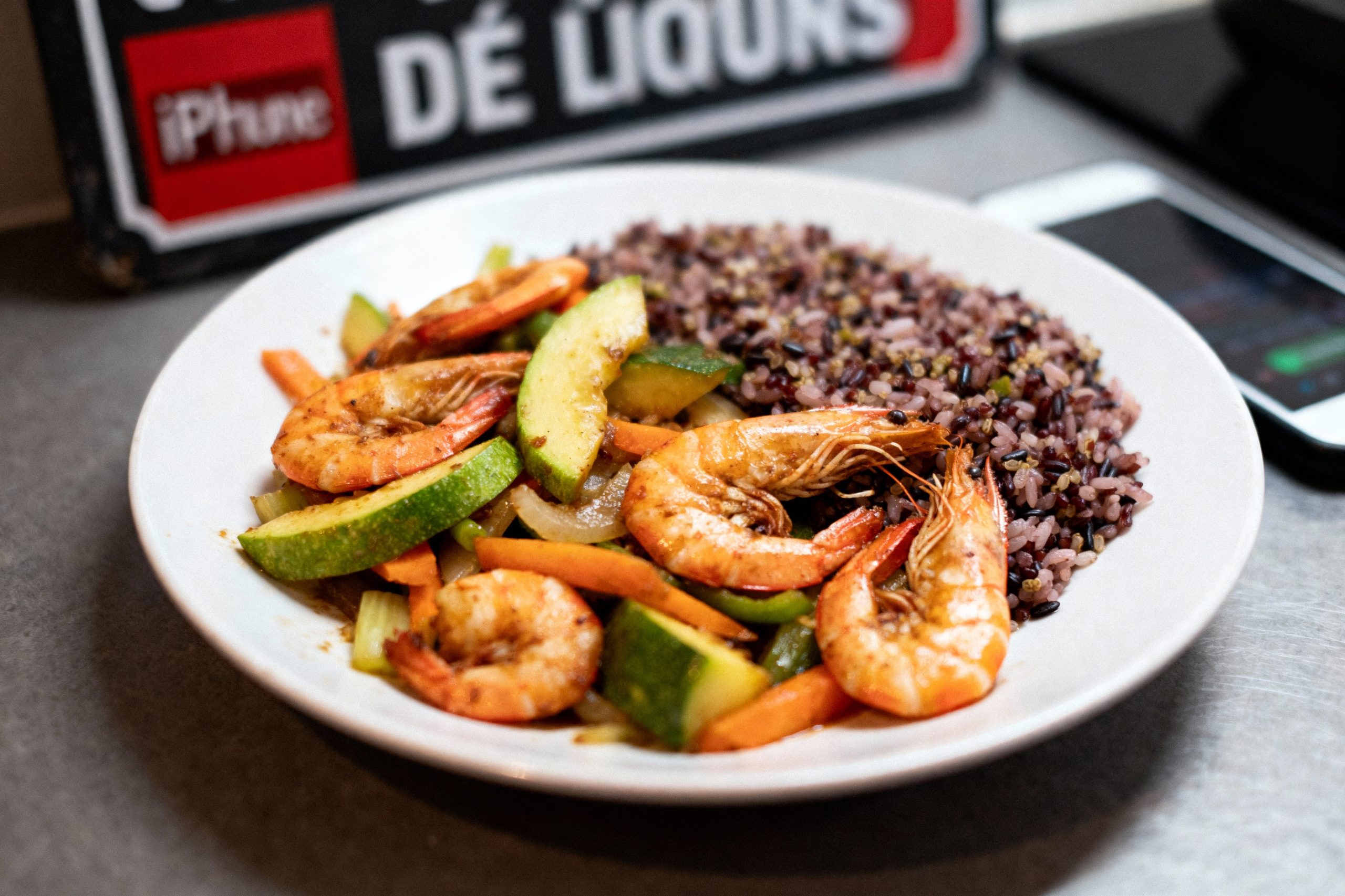 accompagnement avec les crevettes sautées