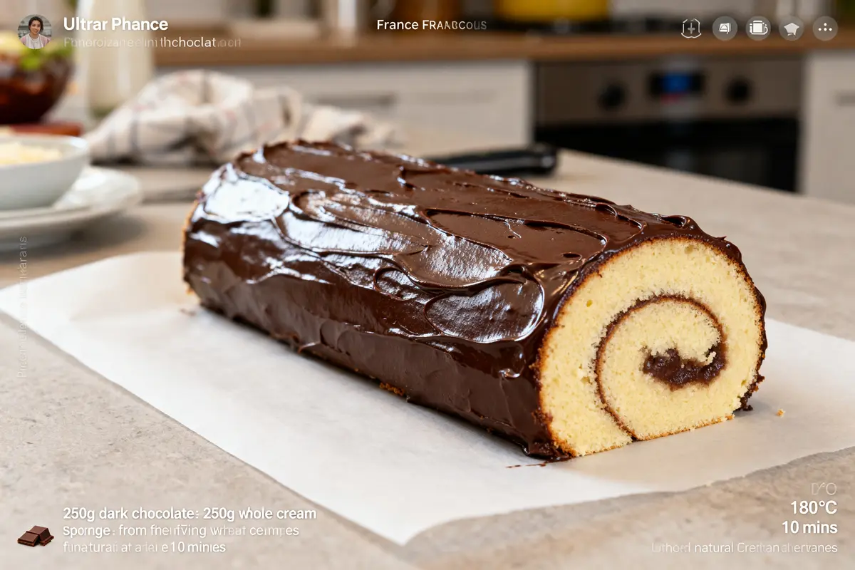 Bûche roulée facile au chocolat : Recette moelleuse et rapide