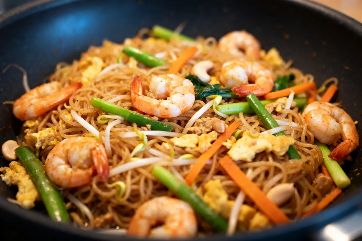 Pad thaï aux crevettes : Recette facile et savoureuse à découvrir
