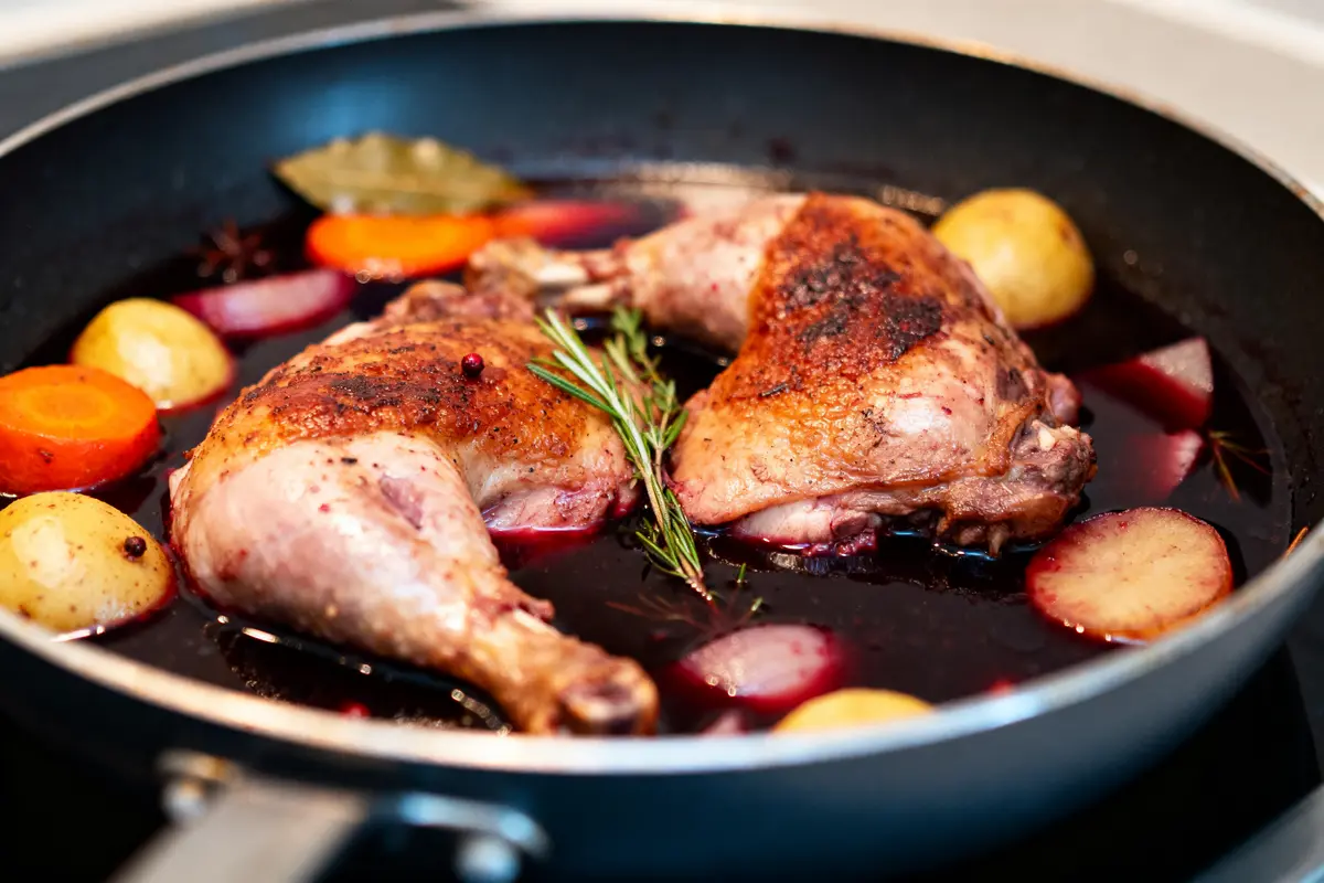 Recette du coq au vin traditionnel facile et plein de goût
